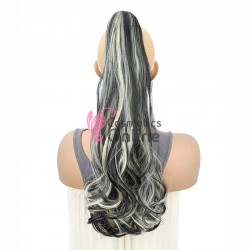 Extensie de par coada ondulata cu cleste 50 cm Cod  CP6661B613 Brunet cu Blond Deschis 